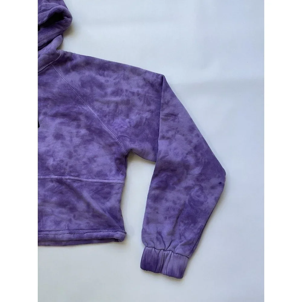 PRPS Women’s Pullover Hoodie Crop Purple Tie Dye Wash Size S